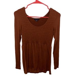 American Eagle Brown Péplum Blouse